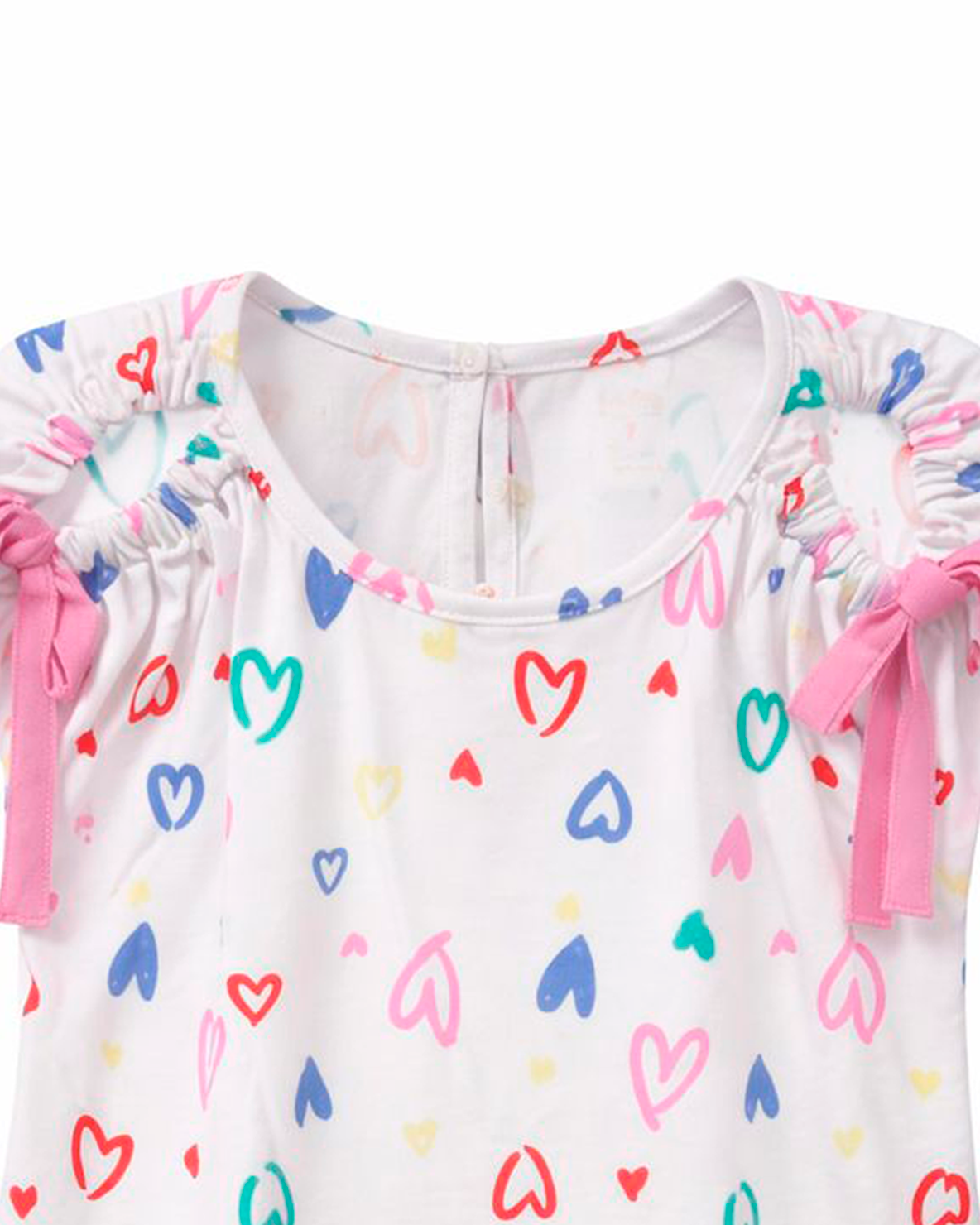 Blusa Infantil Estampada Corazones con Lazos
