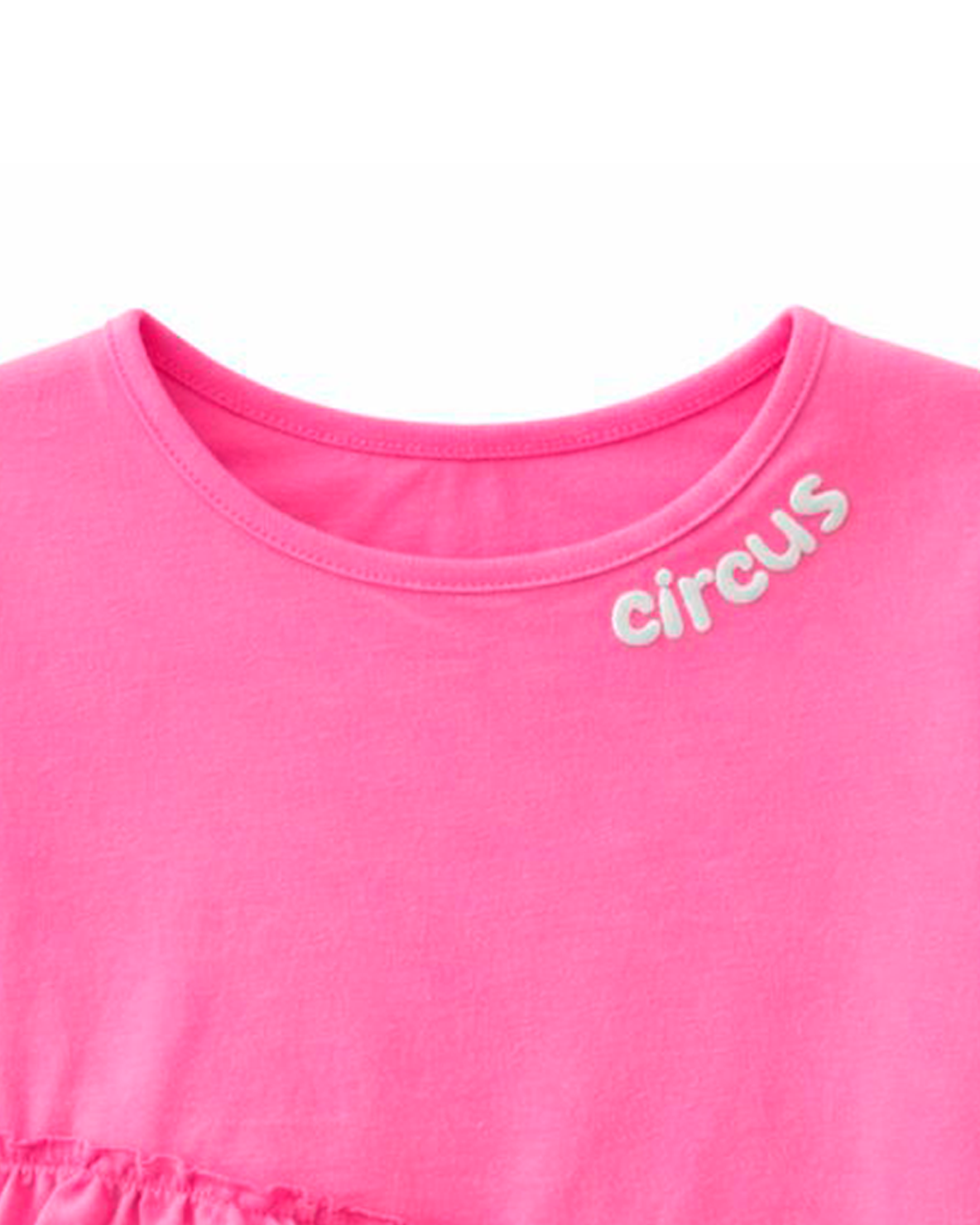 Camiseta Rosa con Volantes y Detalle “Circus”