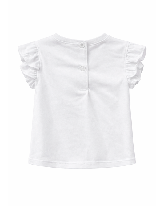 Blusa Bebé Niña Bordado Arcoíris Blanco