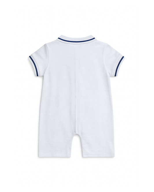 Enterizo Tipo Polo blanco de Bebé