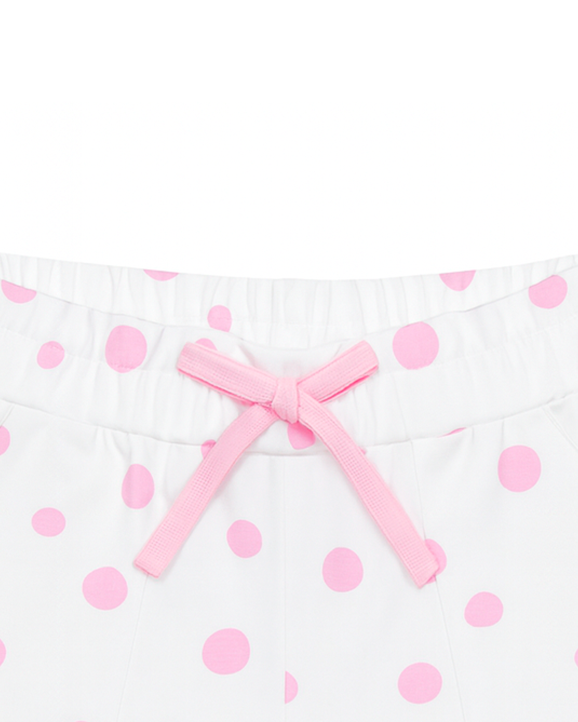 Short Blanco con Lunares Rosados y Moño Frontal