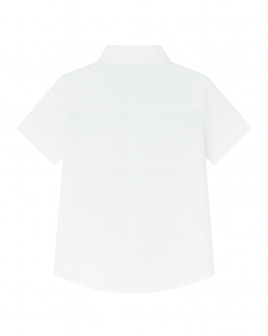Camisa blanca con bordado de monociclo