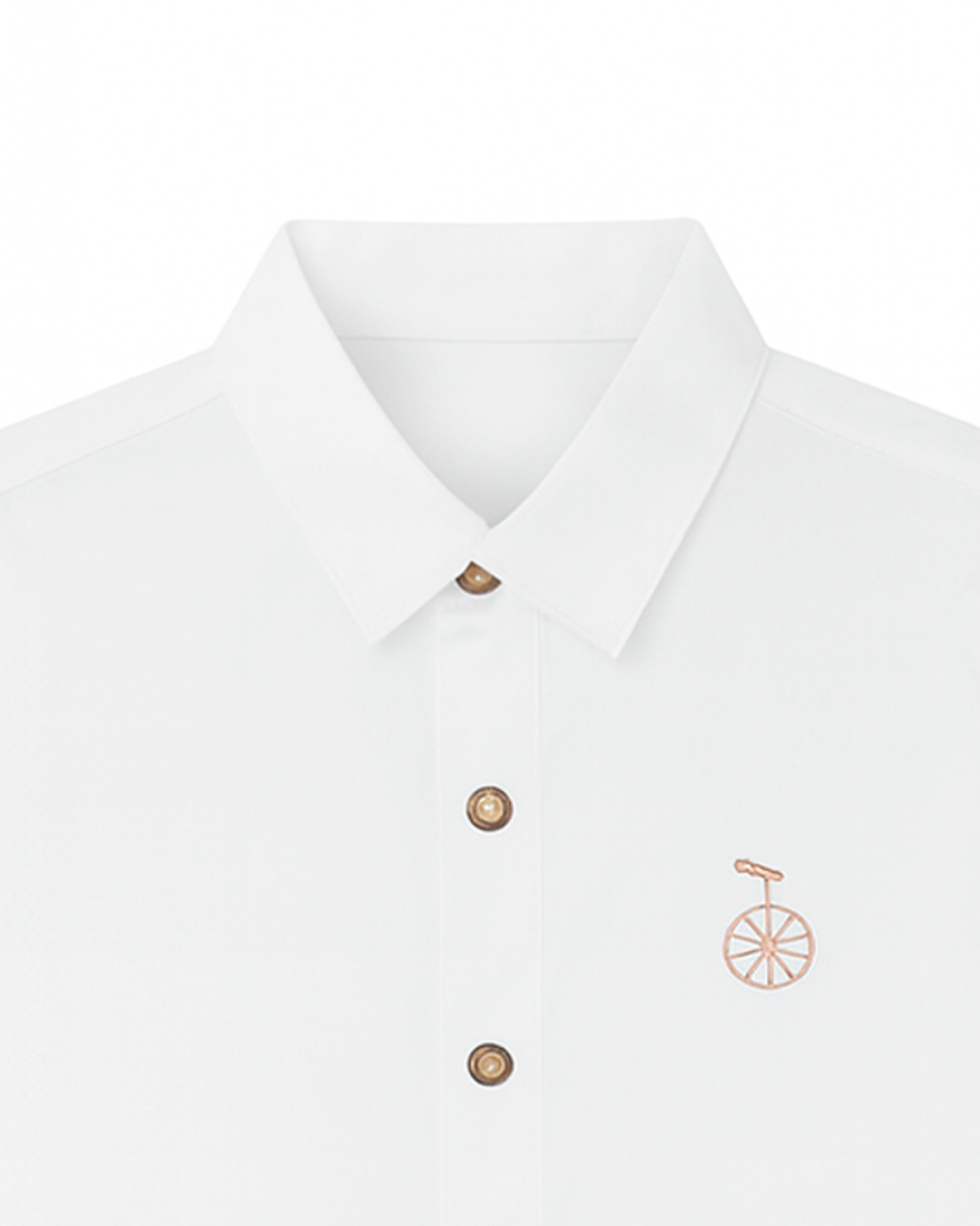 Camisa blanca con bordado de monociclo