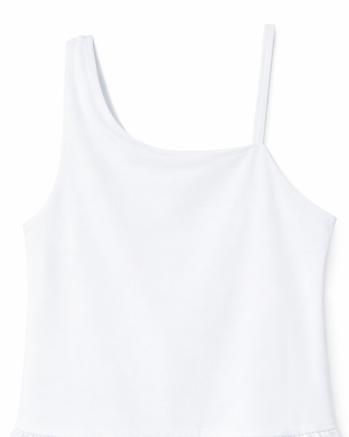 Vestido Niña Tirantes Asimetricas con Volantes Blanco