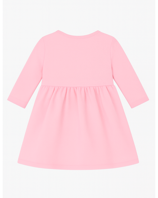 Vestido Rosa Casual con Bordado Delicado