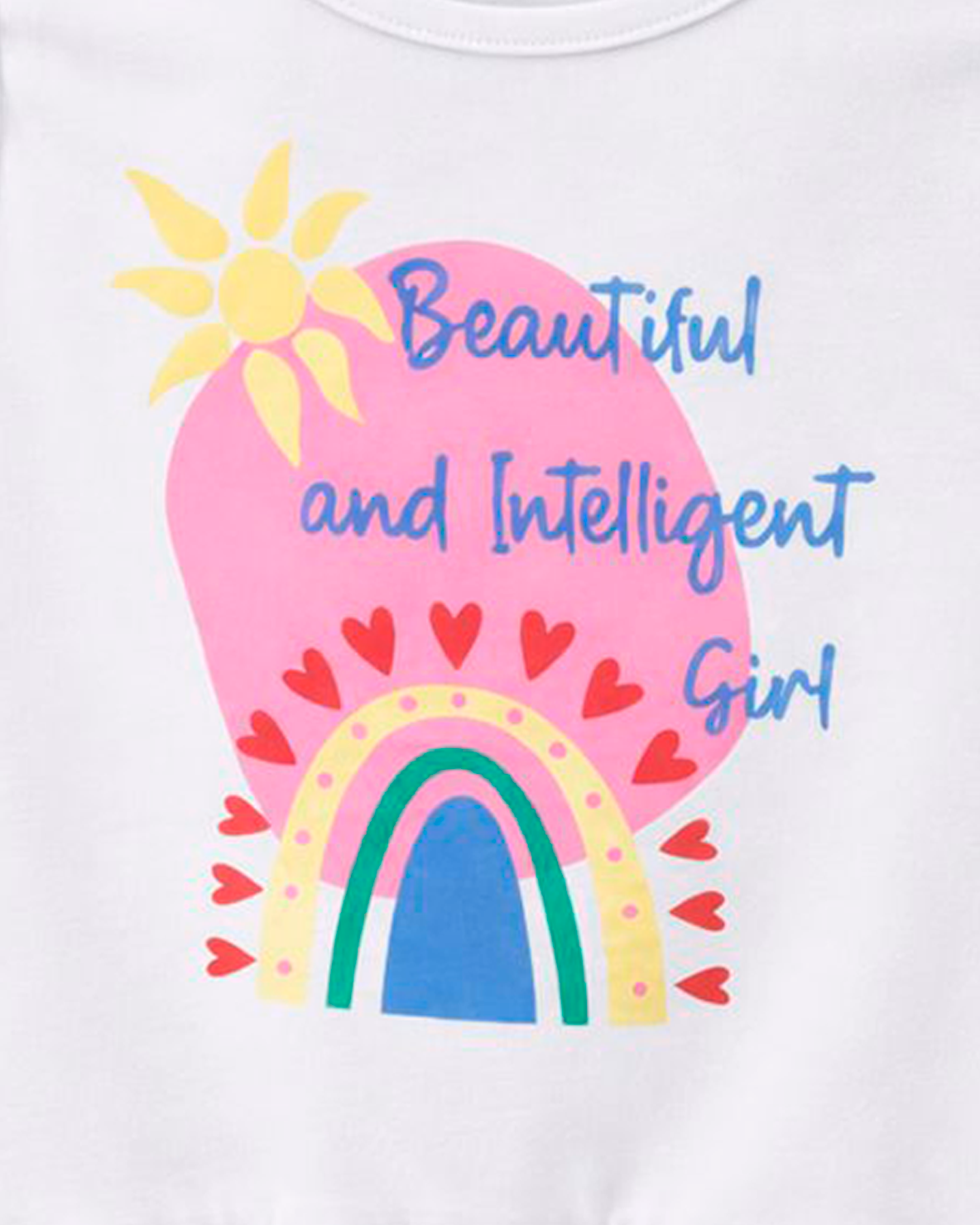 Blusa Blanca sin Mangas con Estampado Colorido y Volante Inferior