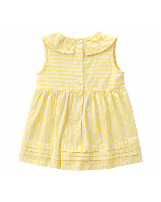 Vestido Infantil Amarillo a Rayas sin Mangas