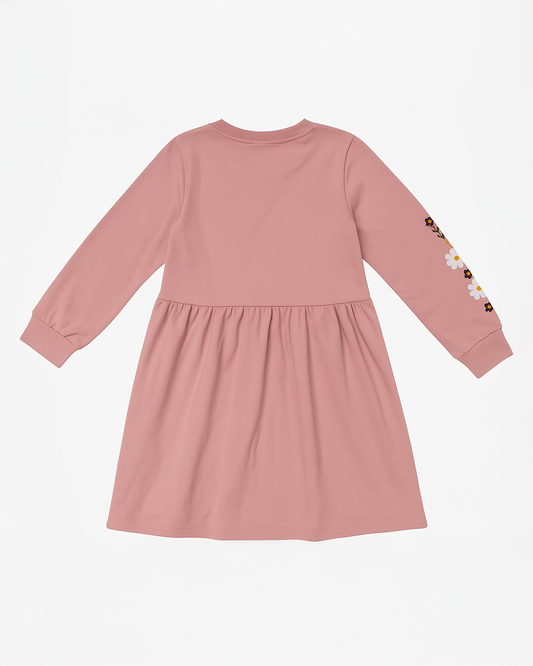 Vestido manga larga rosado