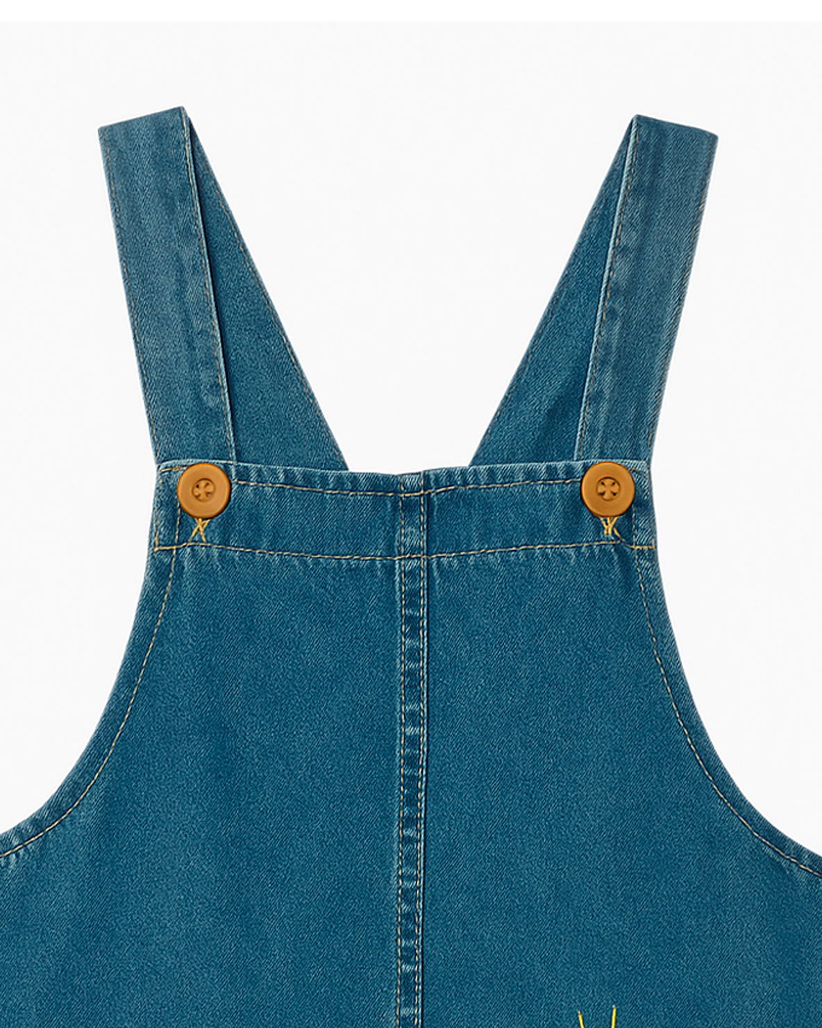 Jardinera Infantil Denim con Bordado de Sol