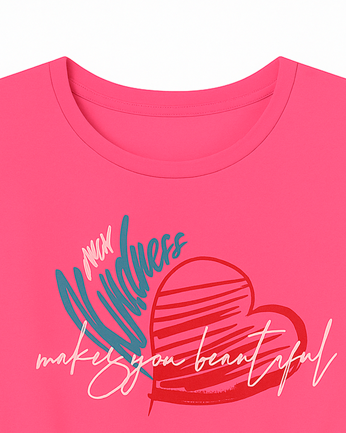 Blusa Infantil Fucsia con Estampado de Corazón