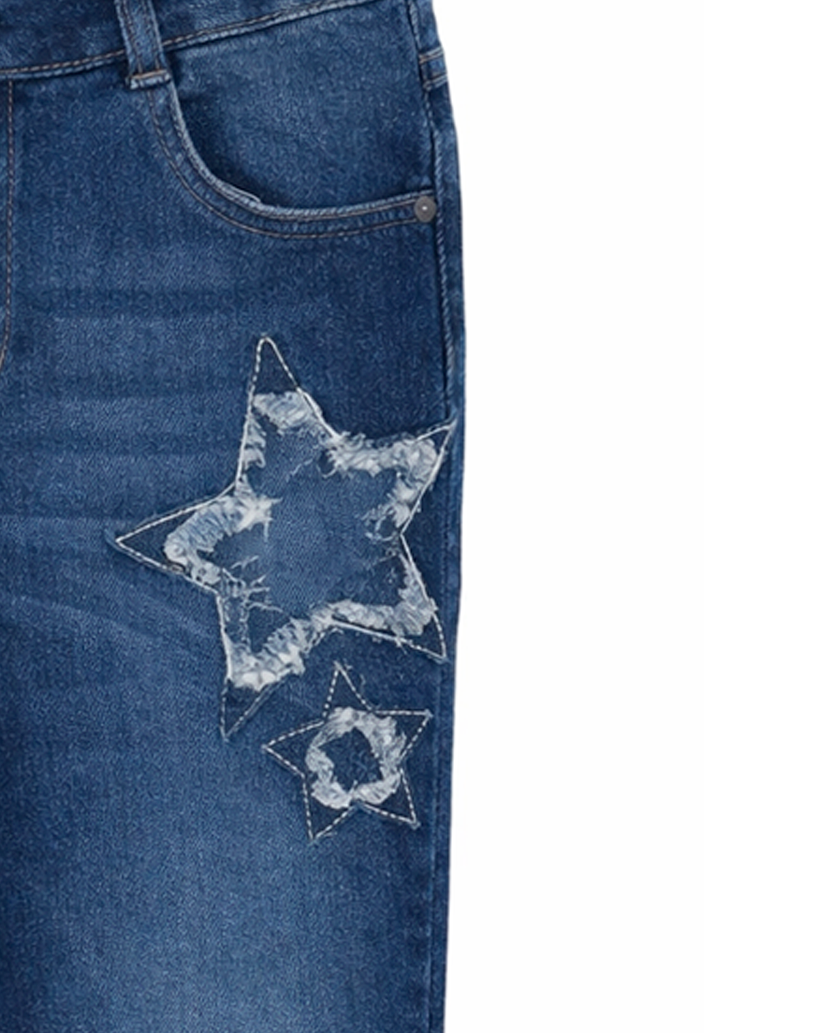 Jean niña denim con diseño de estrellas azul