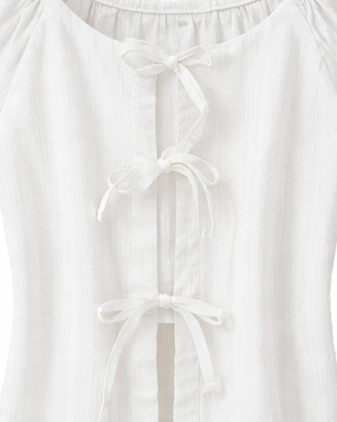 Blusa Infantil Texturizada con Lazos Frontales