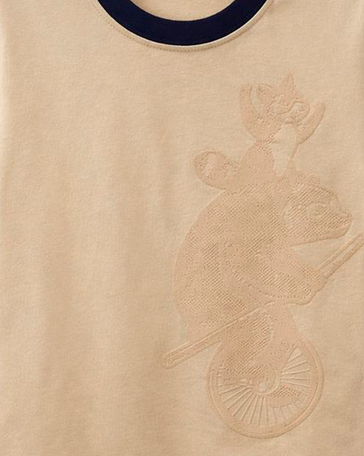 Camiseta Infantil Beige con Estampado en Relieve Circus