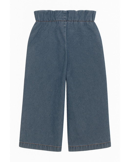 Pantalón Culotte Infantil Denim con Cordón