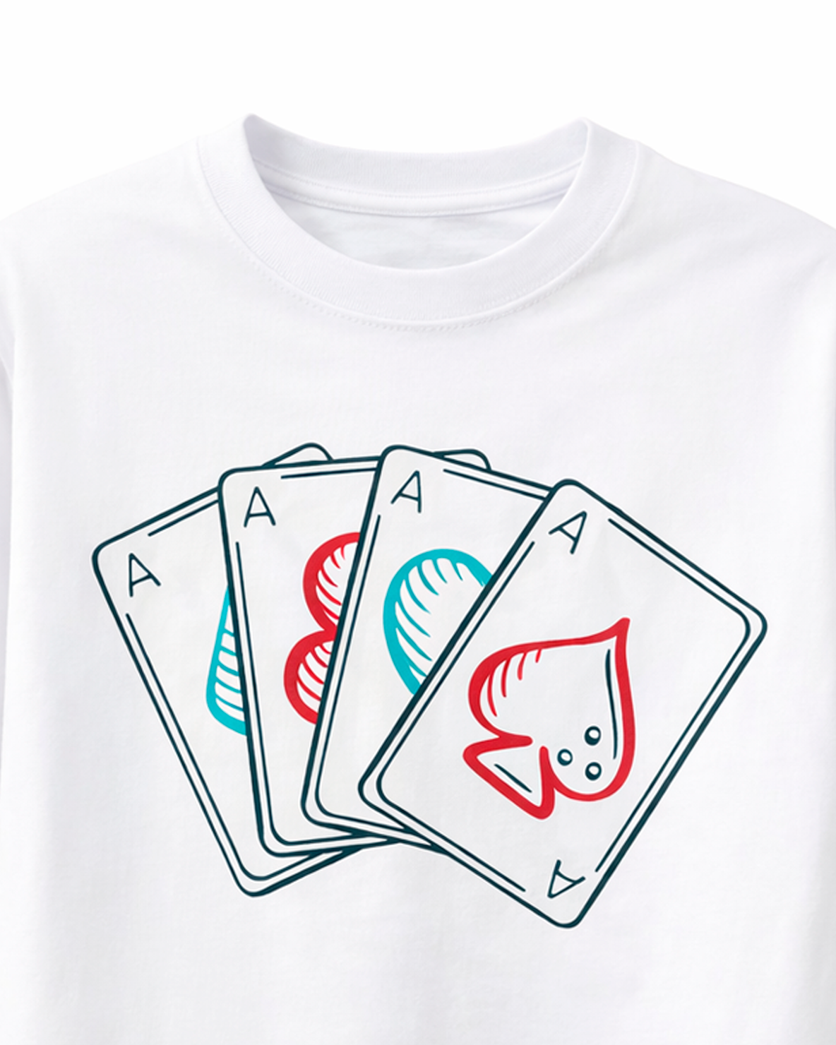 Camiseta Infantil Blanca con Estampado de Cartas