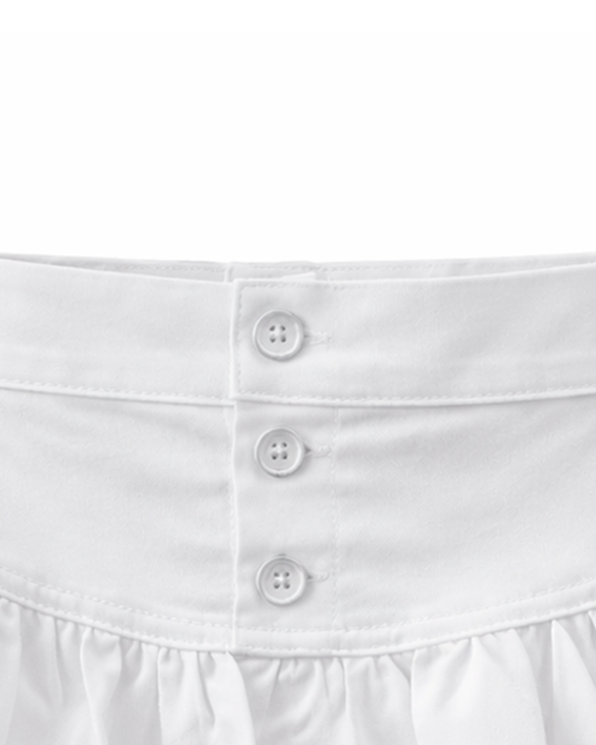 Falda Blanca con Cintura Alta y Botones Frontales