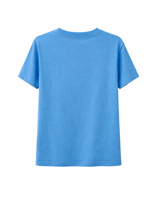 Camiseta Infantil Azul con Estampado Peaches California