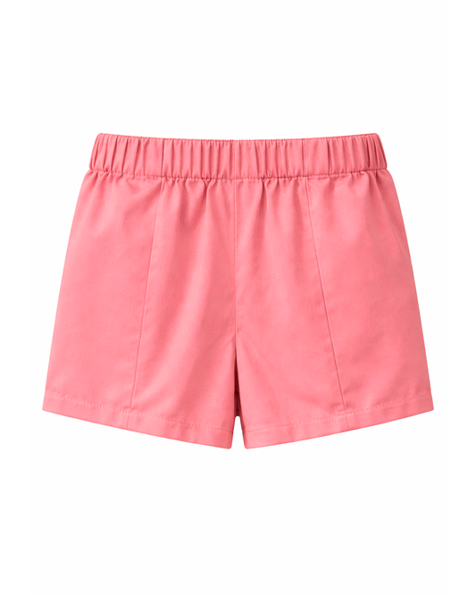 Short Niña Rosa Básico Bordado