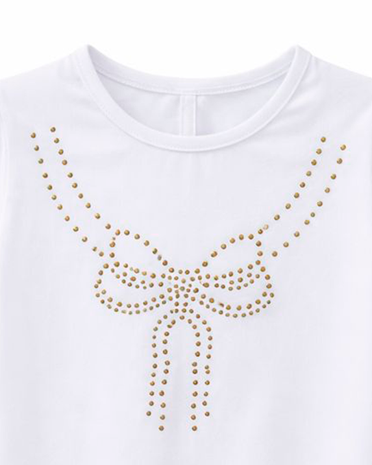 Camiseta Blanca con Aplique de Moño en Taches