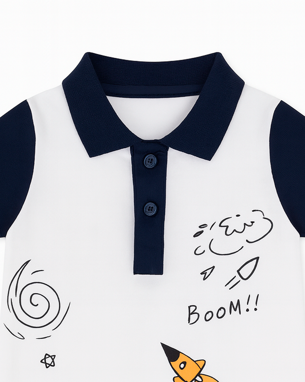 Enterizo Polo Blanco con Azul Marino