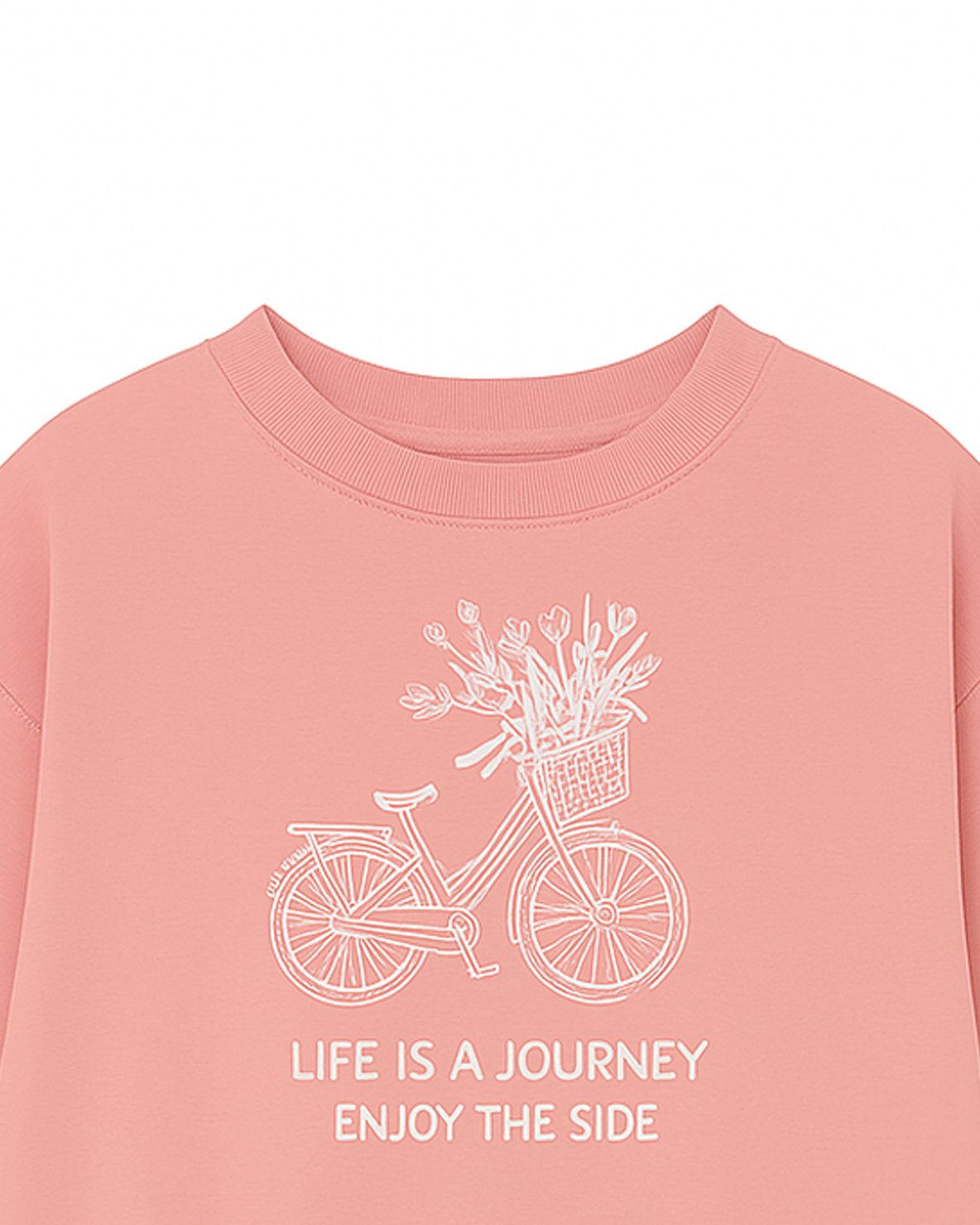 Sudadera rosa con estampado de bicicleta