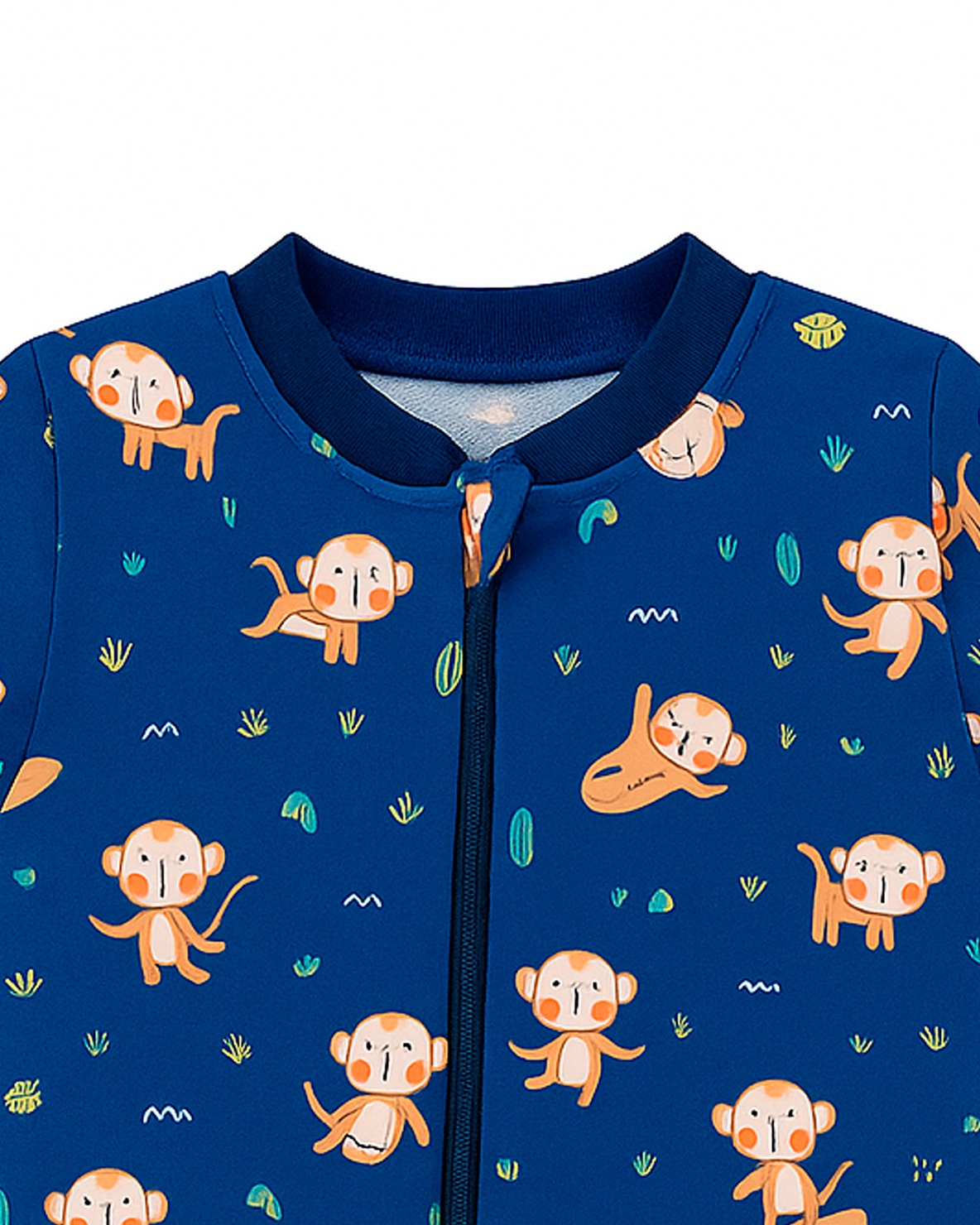 Pijama Enteriza Infantil Azul con Monitos