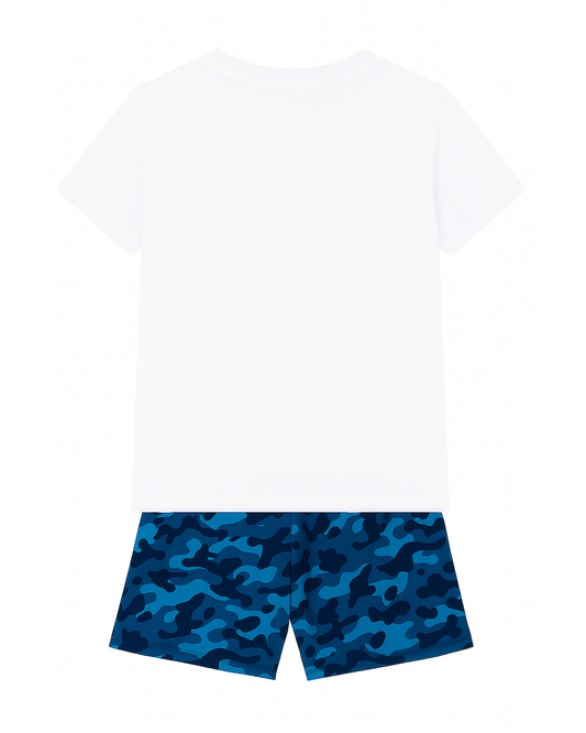 Pijama Infantil Azul con Estampado “Never Give Up”