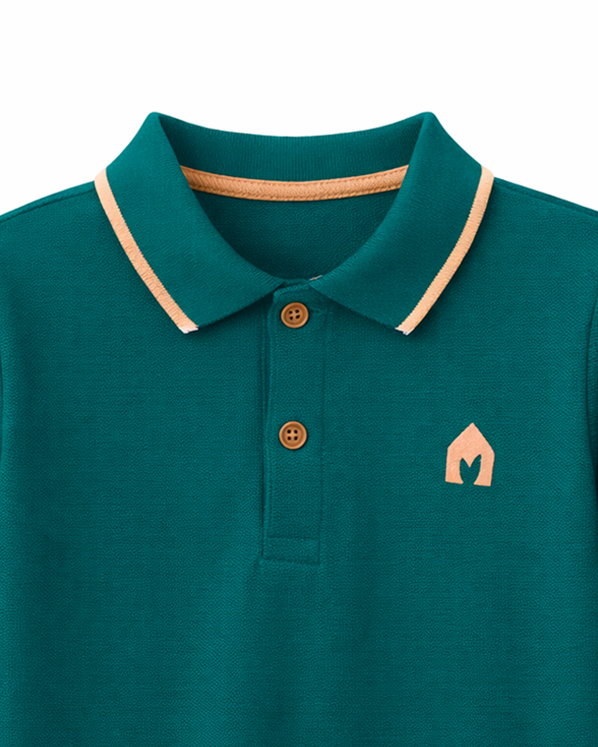 Polo Infantil Verde Botella con Detalles en Contraste