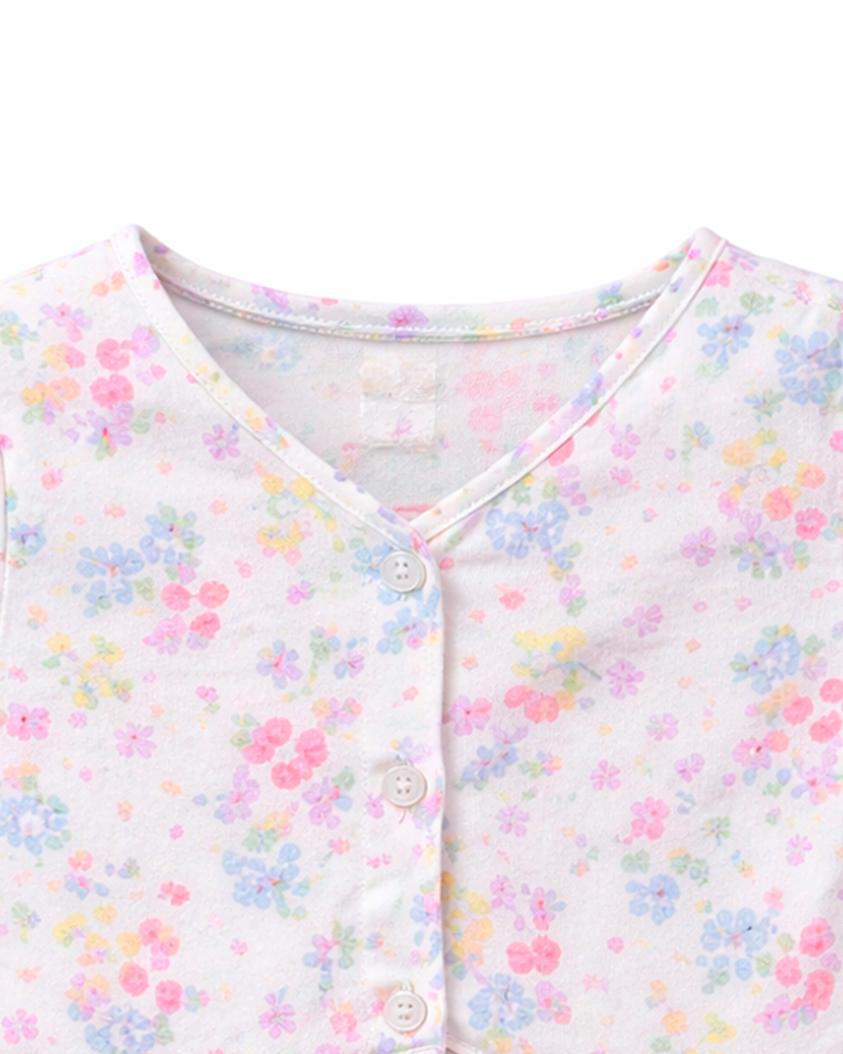 Blusa Niña Estampada con Flores Blanca