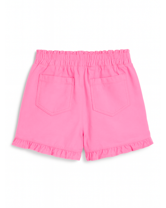 Short rosa con volantes y cintura ajustable