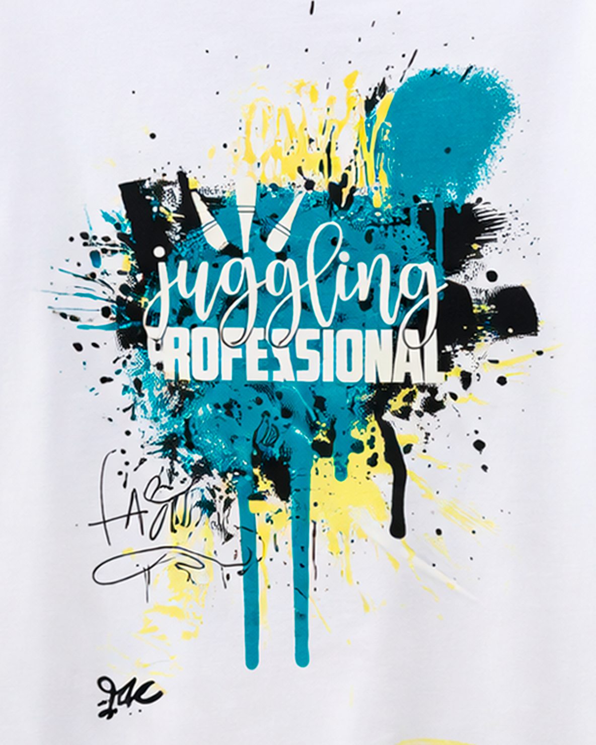 Camiseta Blanca con Gráfico Juggling Profesional