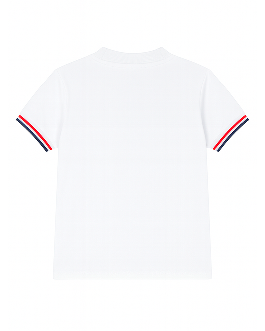 Polo Tipo Henley Blanco con Estampado de Tiburón