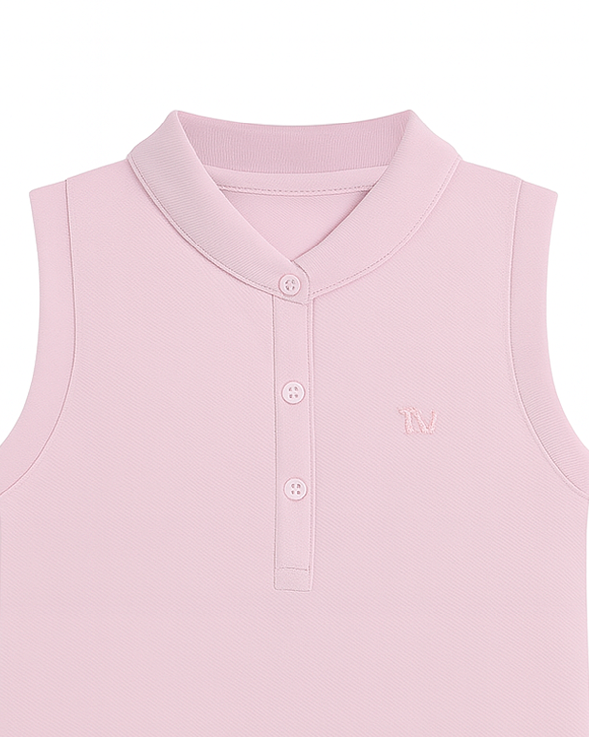 Vestido Tipo Polo Sin Mangas Rosa Pastel