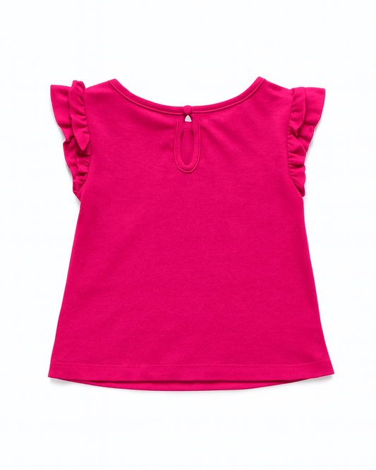 Camiseta Fucsia con Estampado de Cerezas
