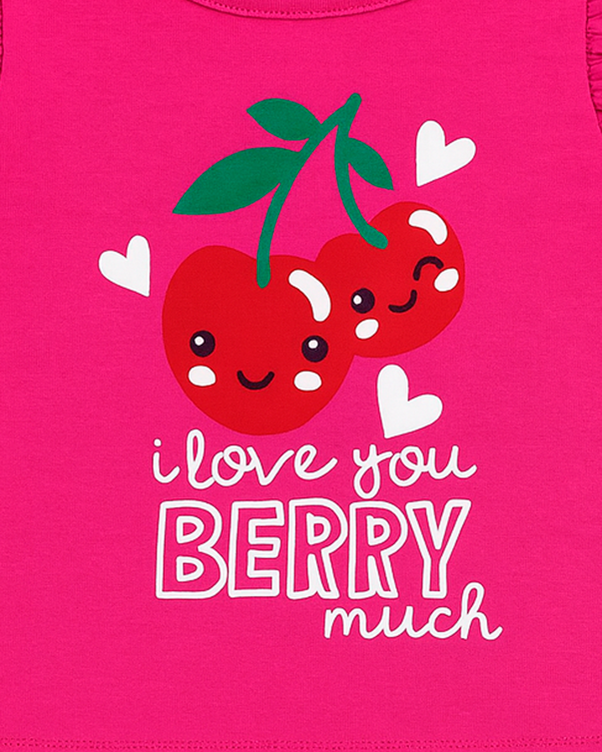 Camiseta Fucsia con Estampado de Cerezas