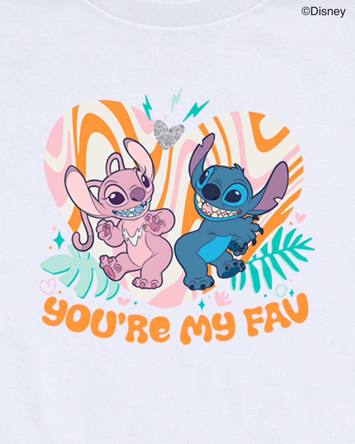 Camiseta niña Stitch & Angel Disney “You’re My Fav” blanca