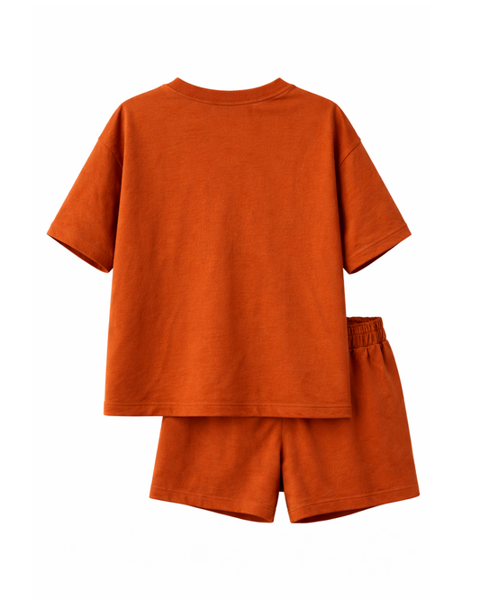 Conjunto Niño Oversize Estampado Winner Terracota