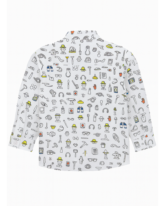 Camisa de Niño Estampada de Manga Larga