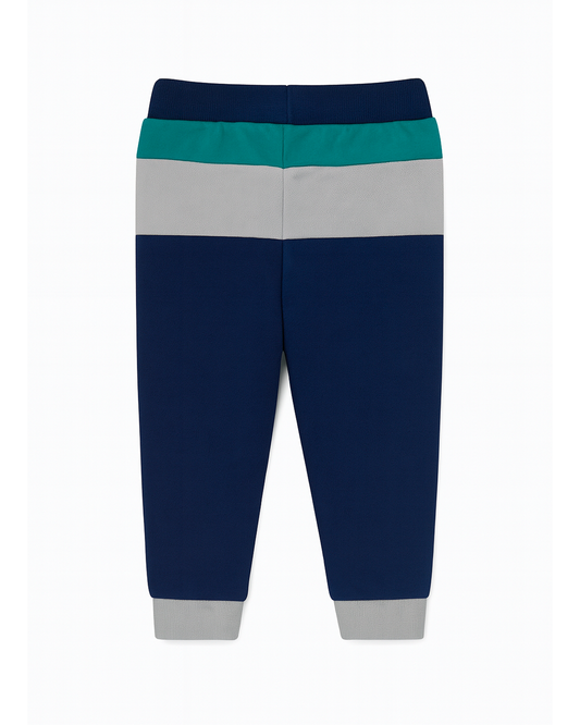 Pantalón de Felpa de Niño con Bloques de Color