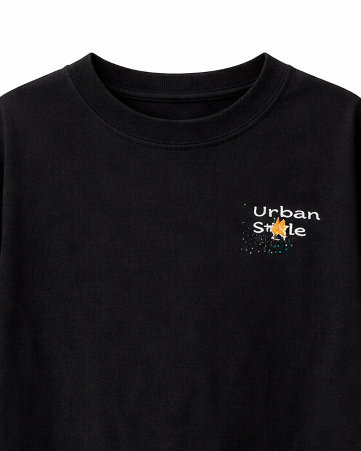 Camiseta Niño Oversize Estampado Urbano Negro