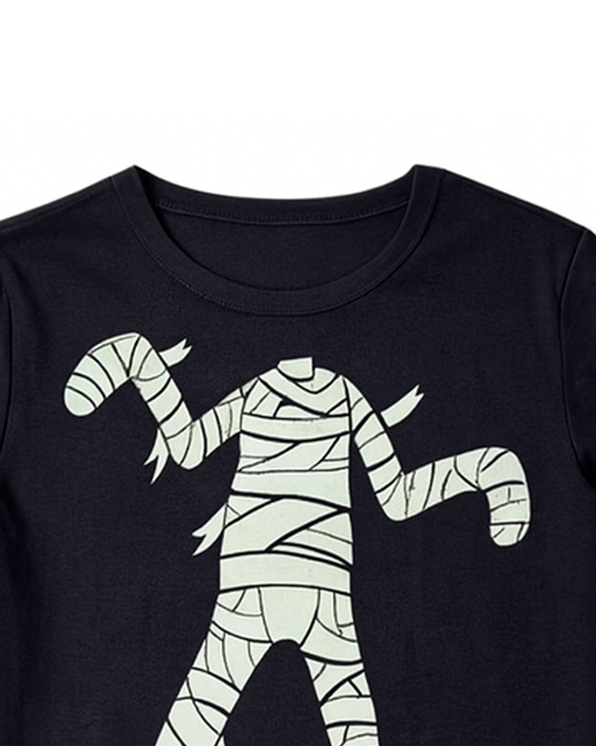 Camiseta de Niño Negra con Estampado de Momia