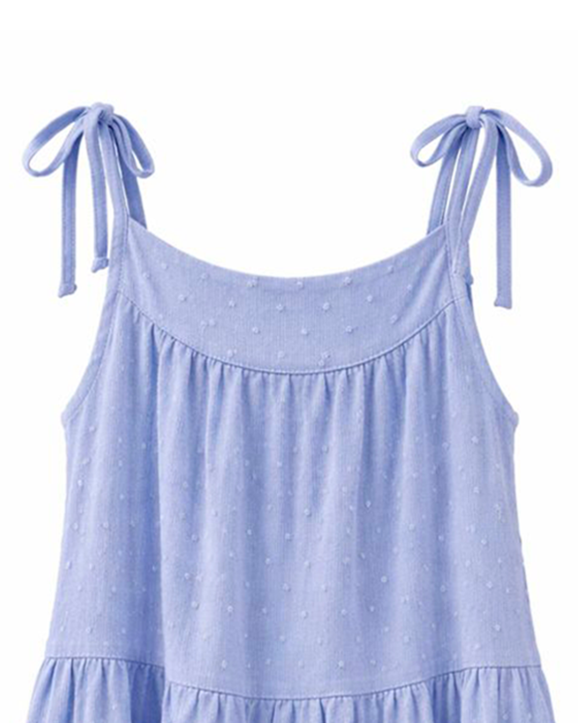 Vestido Azul Lavanda con Tirantes Anudados