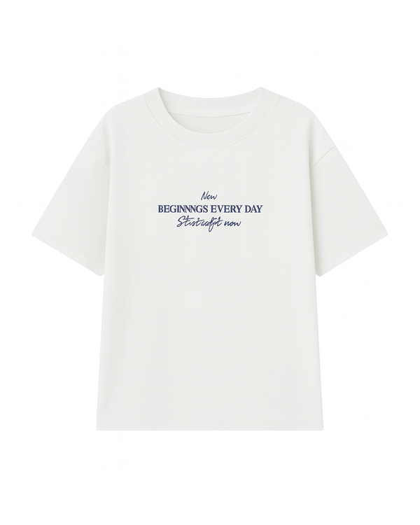 Camiseta Oversize Blanca con Estampado Frontal