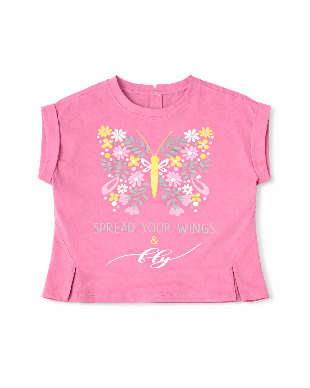 Camiseta Infantil Estampada Mariposa Floral