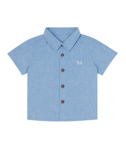 Camisa infantil azul claro con bordado TM