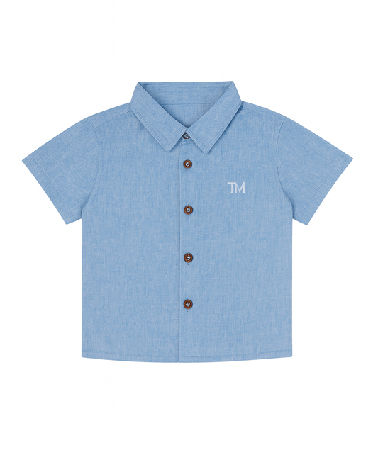 Camisa infantil azul claro con bordado TM