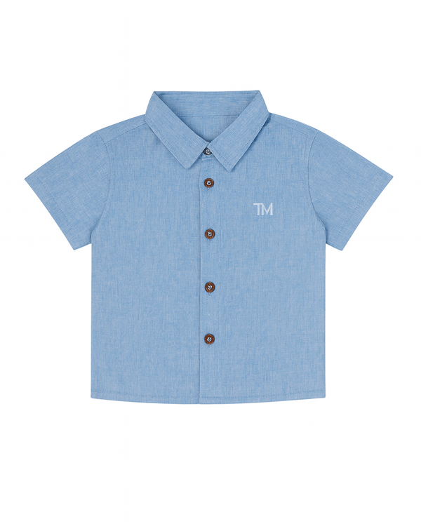 Camisa infantil azul claro con bordado TM