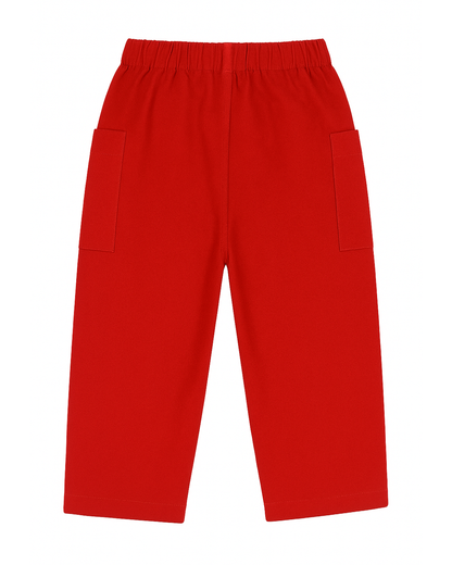 Pantalón Infantil Rojo con Cordón Azul