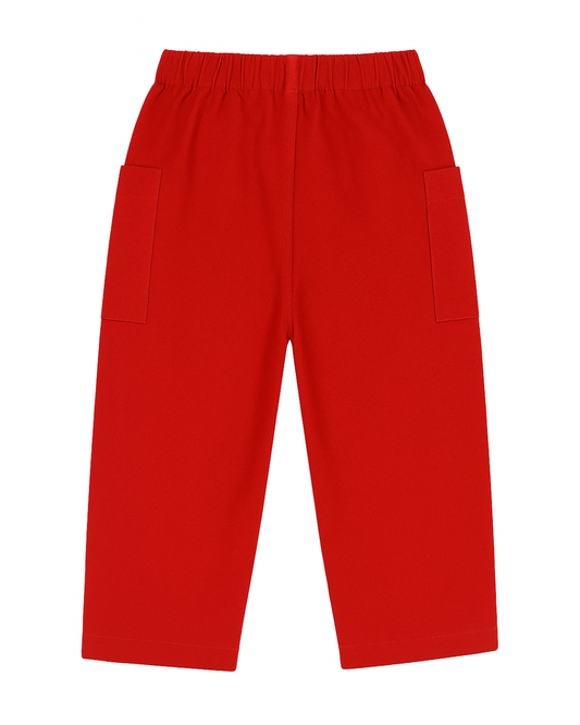 Pantalón Infantil Rojo con Cordón Azul