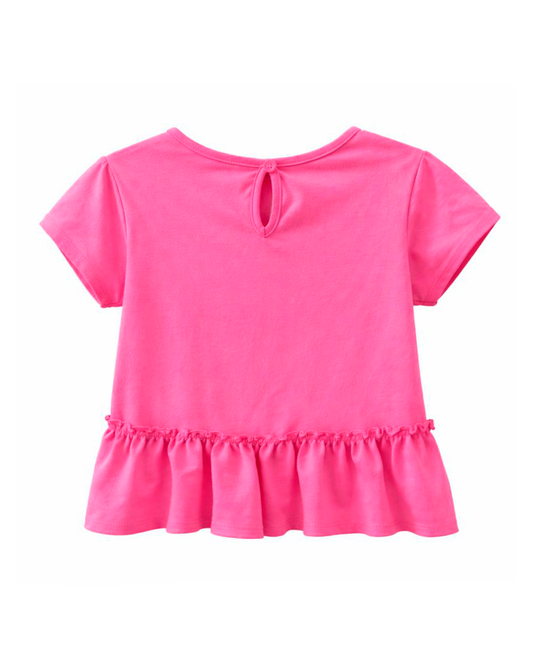 Camiseta Rosa con Volantes y Detalle “Circus”